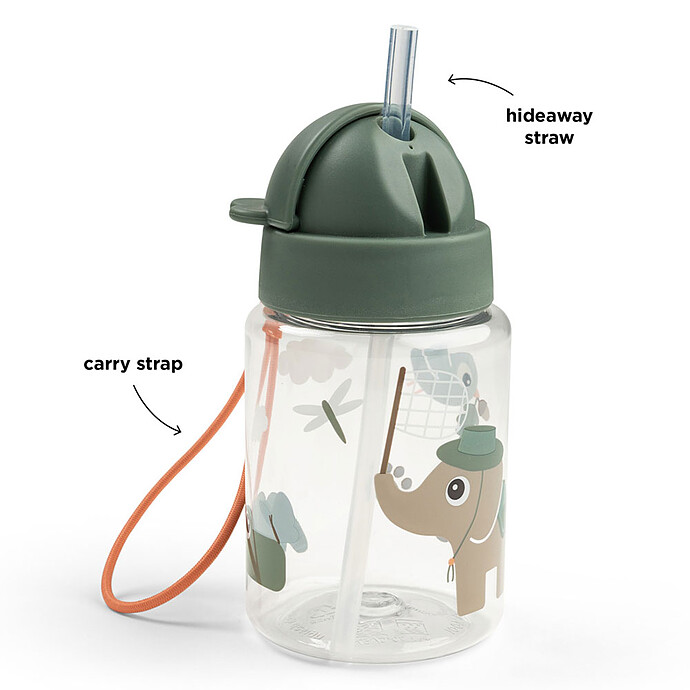 Gourde avec Paille Tiny Trails Vert - 280 ml pas cher