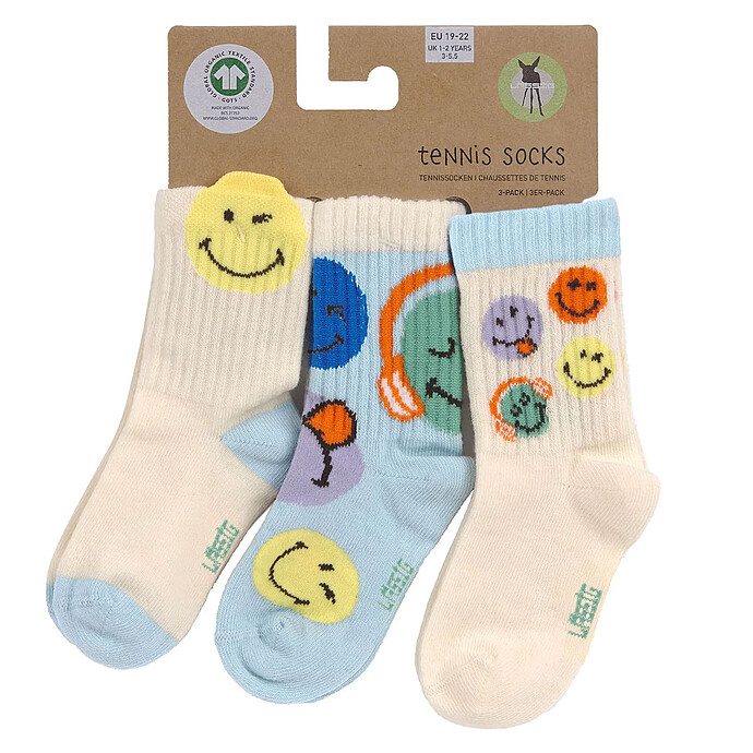 Lot de 3 Paires de Chaussettes SmileyWorld® Bleu - 19/22 pas cher