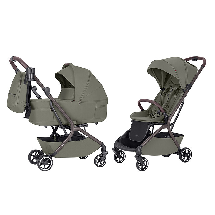 Poussette et Nacelle Pliable Magia - Malted Green Carrello