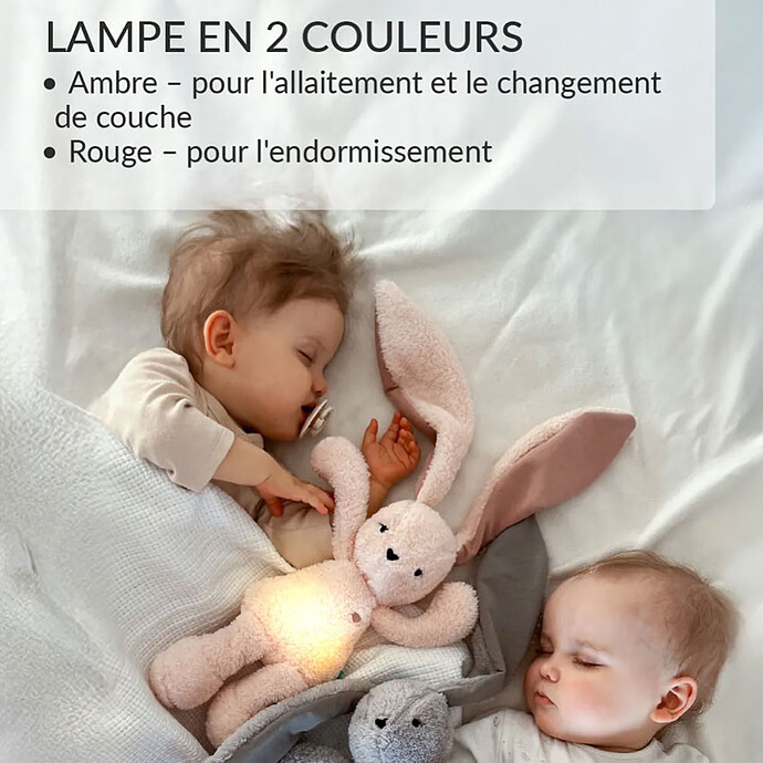 Peluche Veilleuse Lapin - Beige pas cher