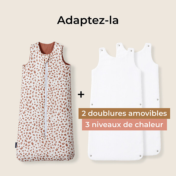Achat Gigoteuse Evolutive 4 Saisons Léopard - 0/6 Mois