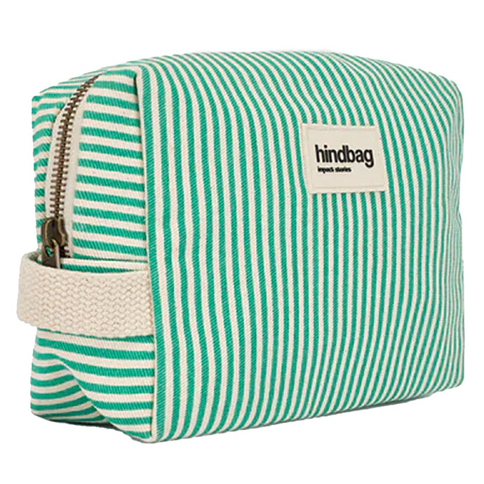 Trousse de Toilette Léon - Riviera Rayures Vert Hindbag