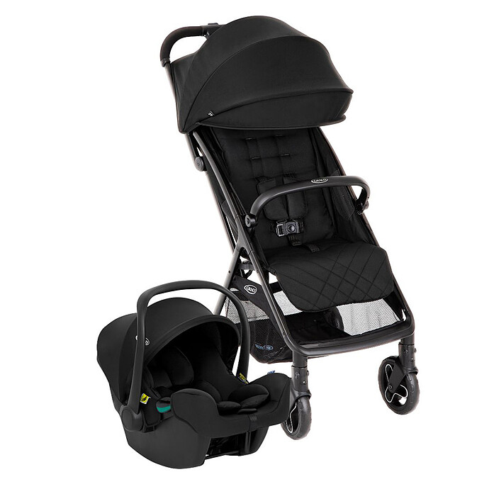 Poussette Duo Myavo et Siège Auto SnugLite - Midnight Black Graco