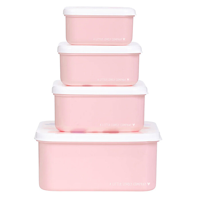 Achat Lot de 4 Boîtes à Goûter - Coeurs