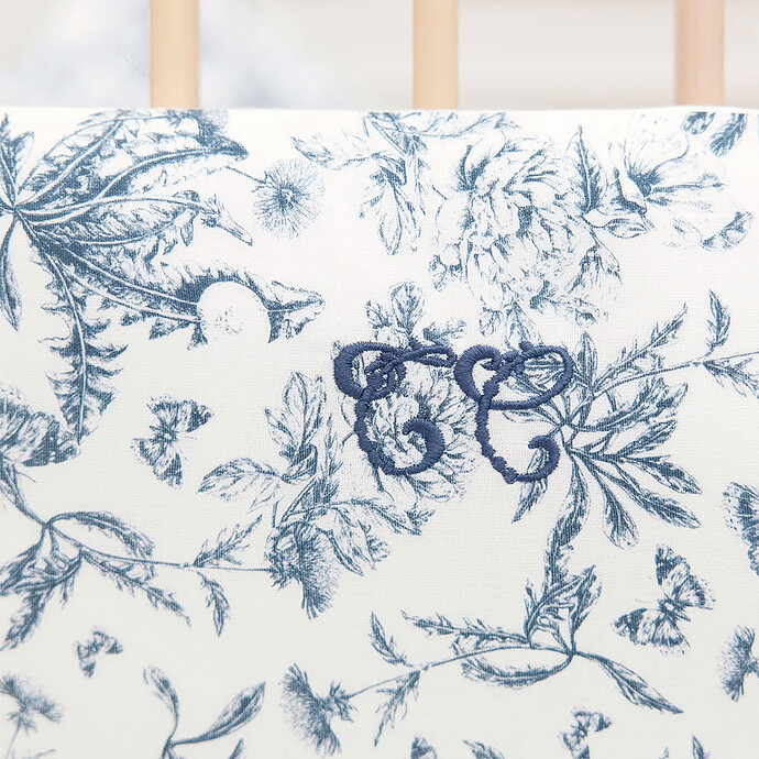 Achat Tour de Lit - Toile de Jouy Bleu 