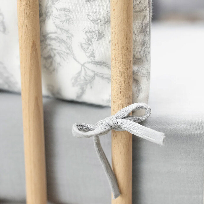 Achat Tour de Lit - Toile de Jouy Gris