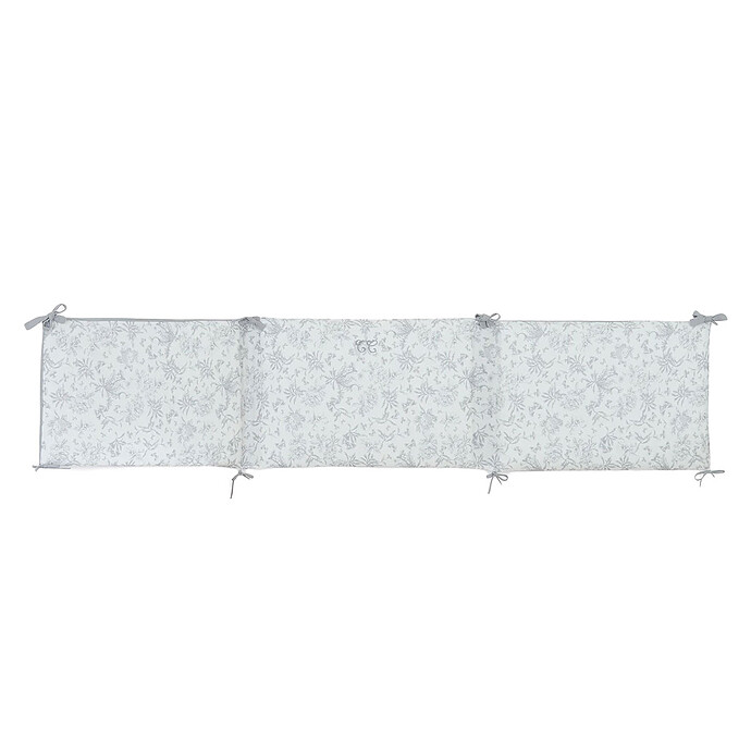 Tour de Lit - Toile de Jouy Gris Tartine et Chocolat