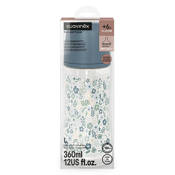 Biberon Tétine Symétrique SX Pro Wonderland Blue Liberty - 360 ml Suavinex