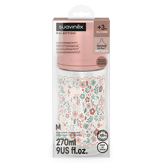 Biberon Tétine Symétrique SX Pro Wonderland Pink Liberty - 270 ml Suavinex