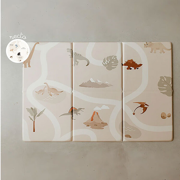 Tapis de Jeu Réversible Tapilou x BABYATOUTPRIX - Carte du Monde / Dinosaures Tapilou