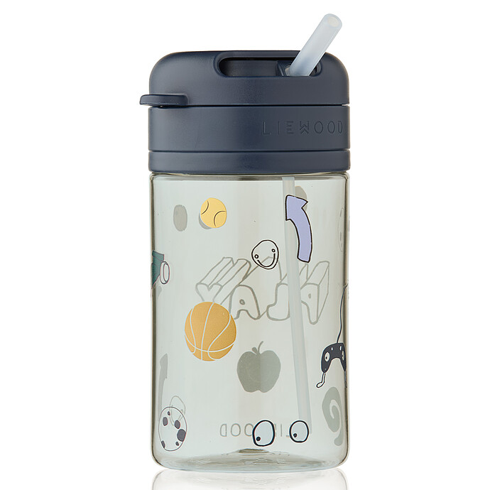 Verre avec Paille Pavia Play Dusty Peppermint - 500 ml Liewood