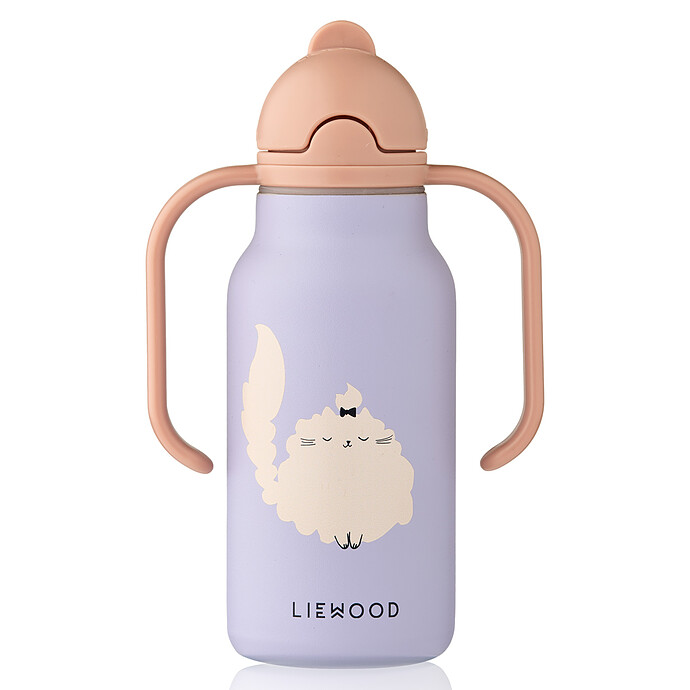 Gourde avec Poignées Kimmie Cat Warm Lilac - 250 ml Liewood