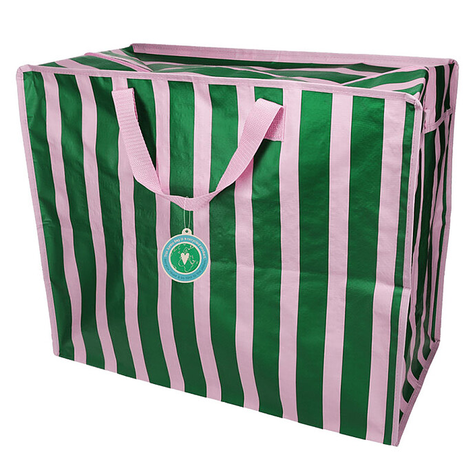 Sac de Rangement Jumbo - Rayures Roses et Vertes Rex London