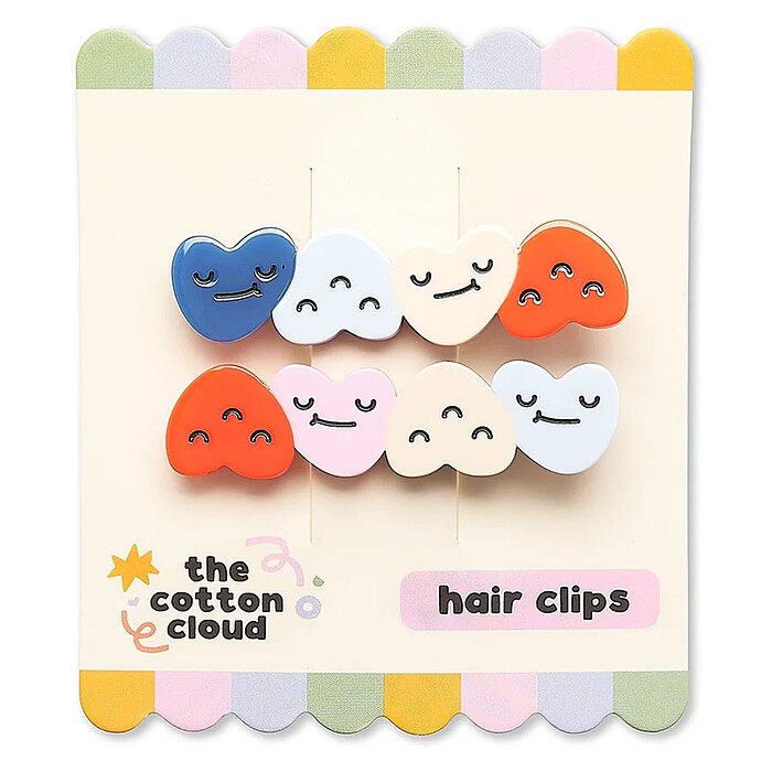 Lot de 2 Barrettes - Dancing Hearts The Cotton Cloud