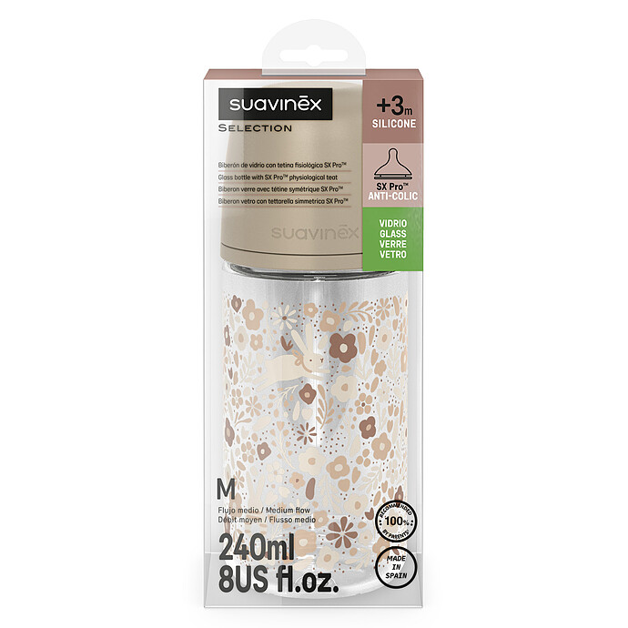 Avis Biberon Verre Tétine Symétrique SX Pro Wonderland Neutral Liberty - 240 ml