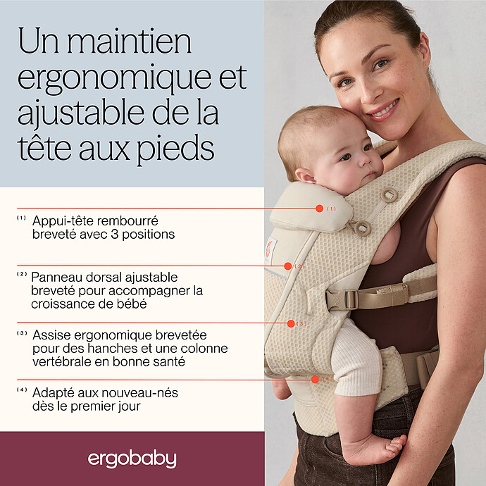 Porte-bébé Adapt SoftFlex Mesh - Gris Perle pas cher