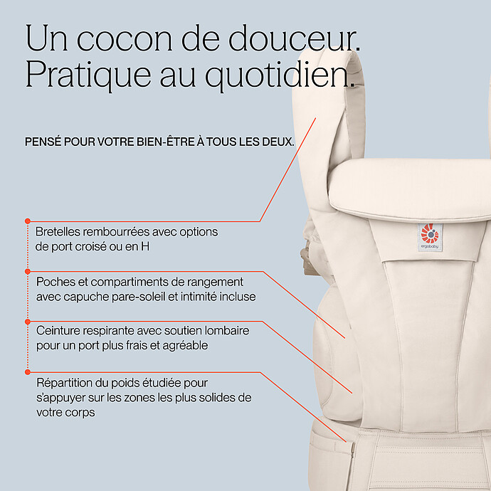 Achat Porte-bébe Omni Deluxe Coton - Bleu Ciel