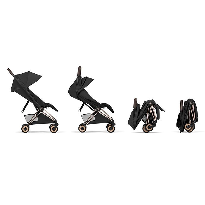 Avis Poussette Ultra-compacte Coyä Style Châssis Rosegold - Sepia Black