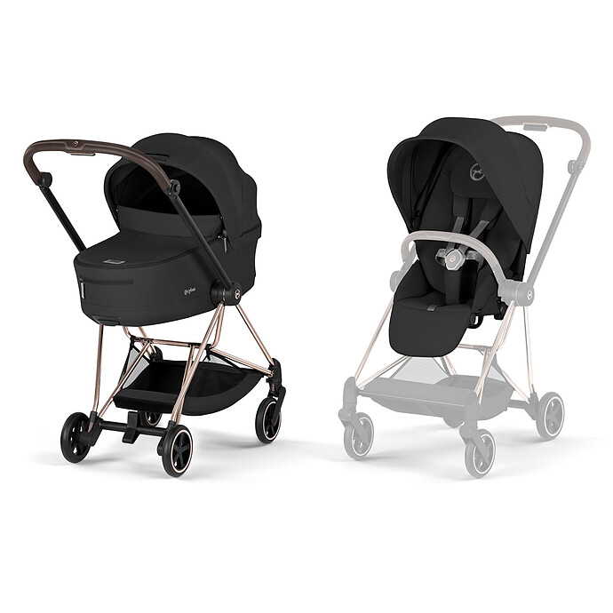 Pack Poussette Mios Confort 2026 Rosegold + Nacelle - Sepia Black Cybex