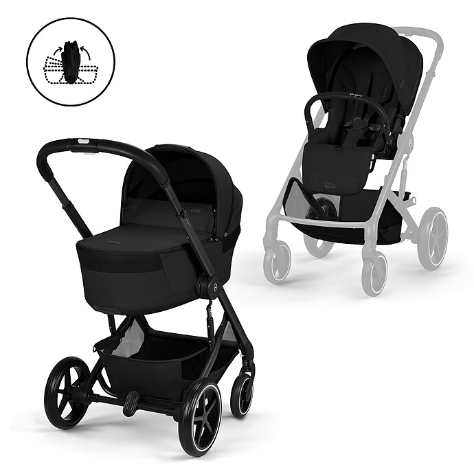 Pack Poussette Balios S Lux 2026 + Nacelle - Moon Black Cybex