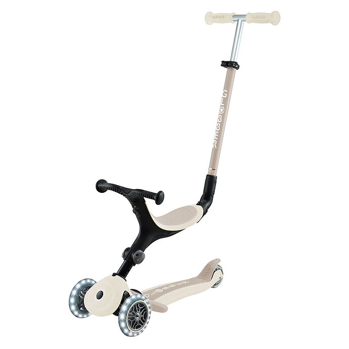 Trottinette Evolutive Go Up Active Lights Ecologic - Noix de Coco Globber