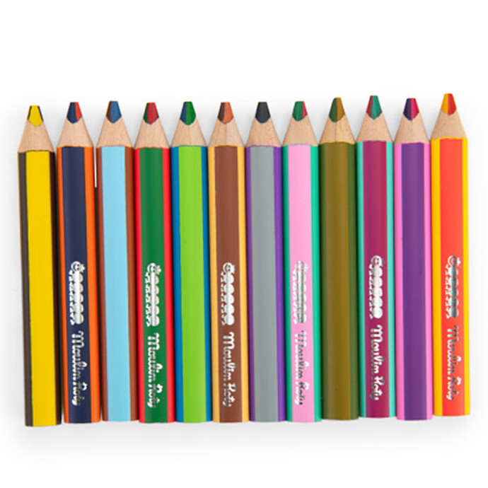 Lot de 12 Crayons Bicolores - Les Petites Merveilles Moulin Roty