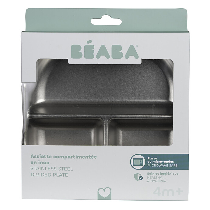 Assiette Compartimentée Inox - Misty Green BÉABA