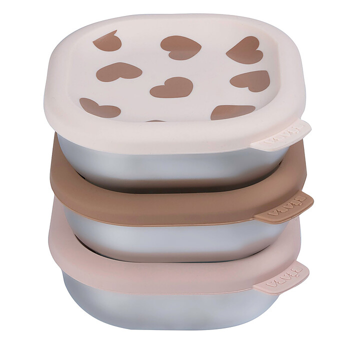 Lot de 3 Boîtes Repas Inox Multi-usage Big Love - 250 ml BÉABA