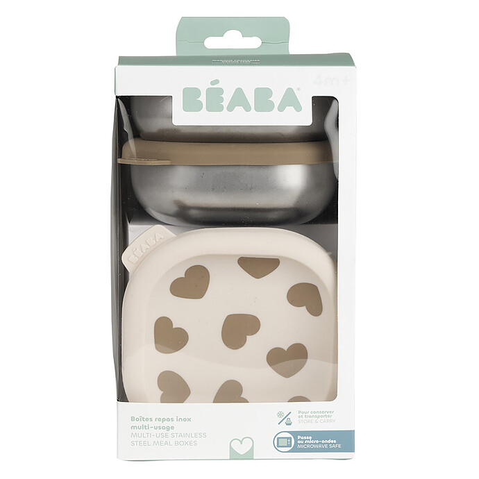 Lot de 3 Boîtes Repas Inox Multi-usage Big Love - 250 ml pas cher