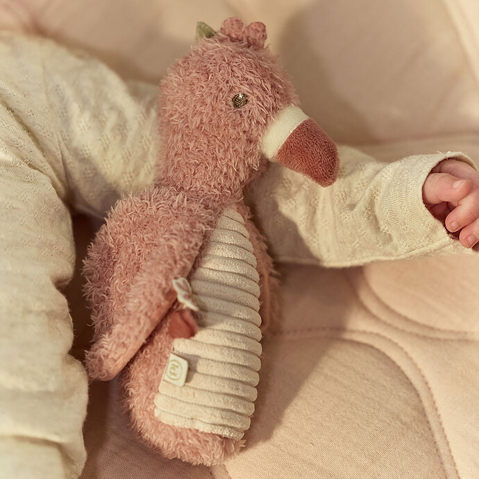 Hochet Peluche Flamant Rose - Safari Friends pas cher