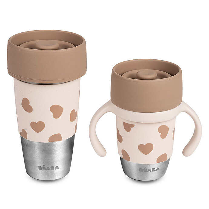 Lot de 2 Tasse Inox Click & Drink Mini & Me - Big Love BÉABA