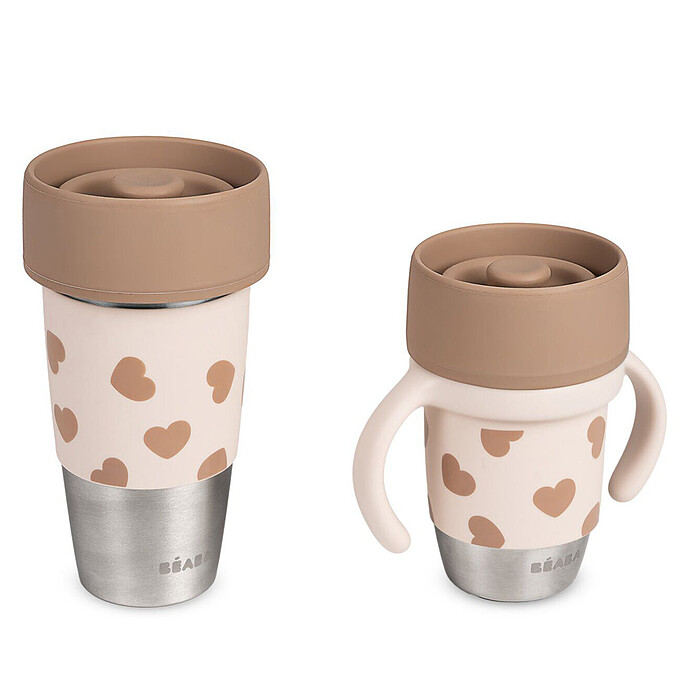Lot de 2 Tasse Inox Click & Drink Mini & Me - Big Love BÉABA