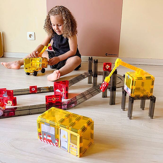 Avis Kit de 48 Tuiles Aimantées Chantier de Construction