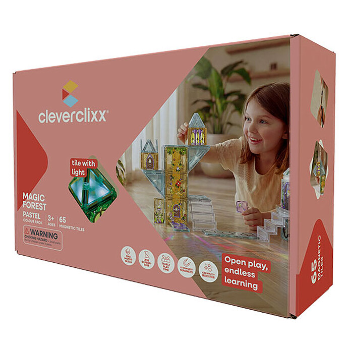 Kit de 65 Tuiles Aimantées Forêt Magique Cleverclixx
