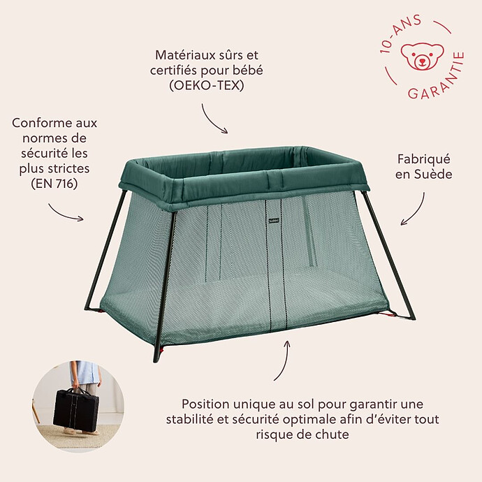 Lit Parapluie Light - Vert Foncé BabyBjörn
