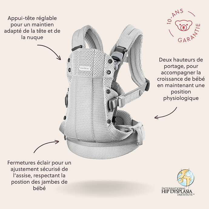 Porte-bébé Harmony 3D Mesh - Argent (BabyBjörn) - Image 2
