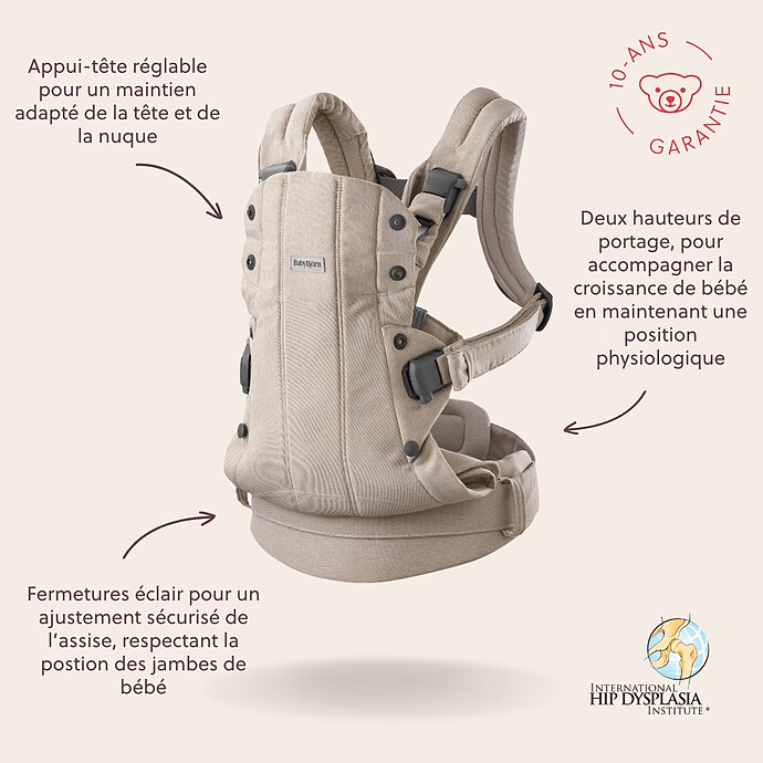 Porte-bébé Harmony Tissé Chiné - Beige Clair BabyBjörn