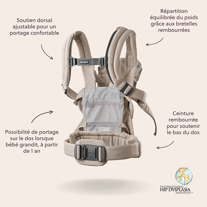 Avis Porte-bébé Harmony Tissé Chiné - Beige Clair