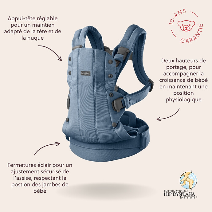 Porte-bébé Harmony Tissé Chiné - Bleu BabyBjörn