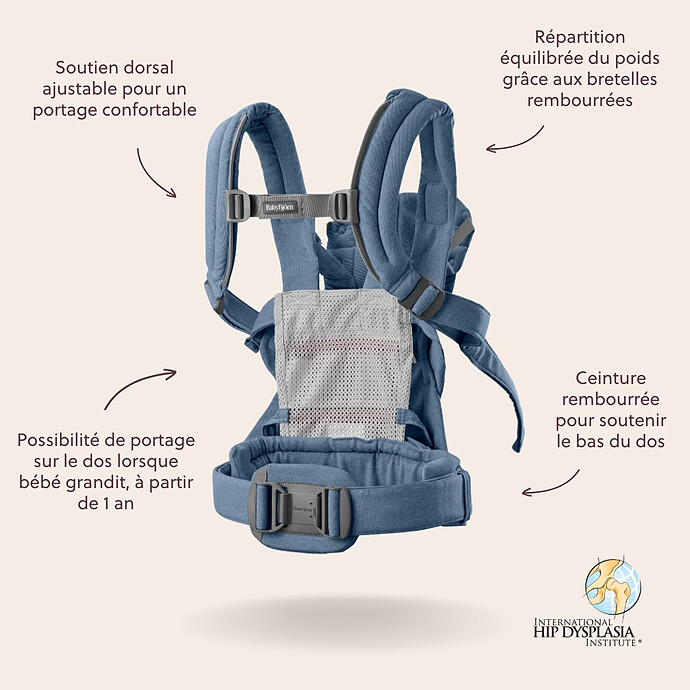 Avis Porte-bébé Harmony Tissé Chiné - Bleu