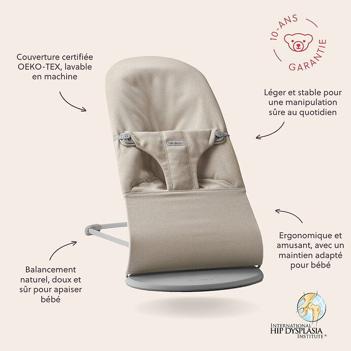 Transat Bliss Tissé Chiné - Beige Clair BabyBjörn