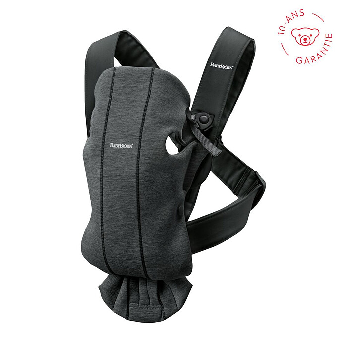 Porte-bébé Mini 3D Jersey - Gris Charbon BabyBjörn