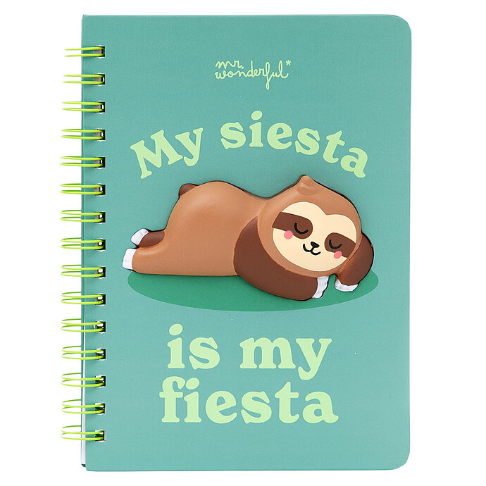 Cahier A5 - Paresseux My Siesta Is My Fiesta Mr Wonderful