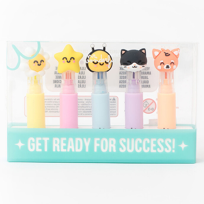Coffret de 5 Surligneurs avec Trousse - Live In Color Mr Wonderful