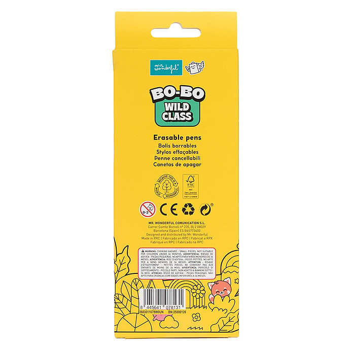 Avis Lot de 3 Stylos Effaçables Bo-Bo - Écureuil, Hérisson et Crocodile
