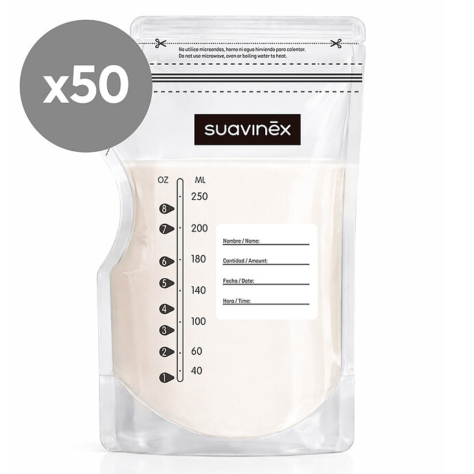 Lot de 50 Sachets de Conservation - 250 ml Suavinex