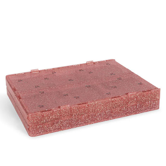 Avis Lot de 2 Boîtes de Rangement Pailletées - Sparkling Blush