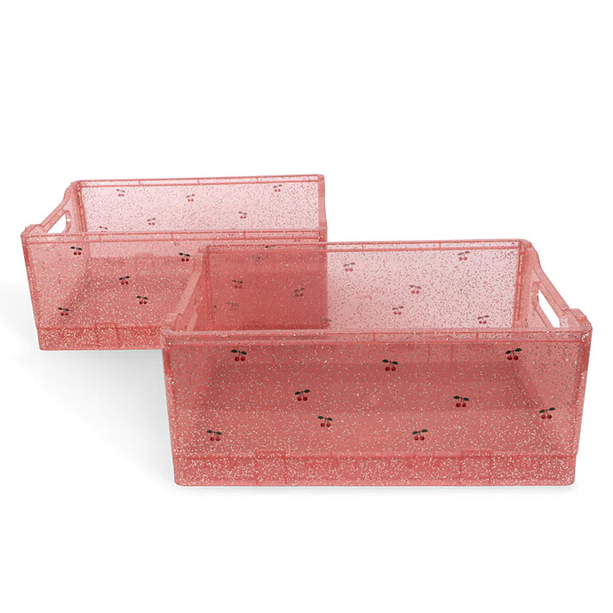 Lot de 2 Boîtes de Rangement Pailletées - Sparkling Blush Konges Sløjd