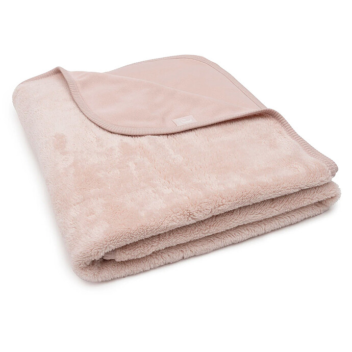 Avis Couverture Lit Bébé Basic Jersey Sherpa - Silk Rose