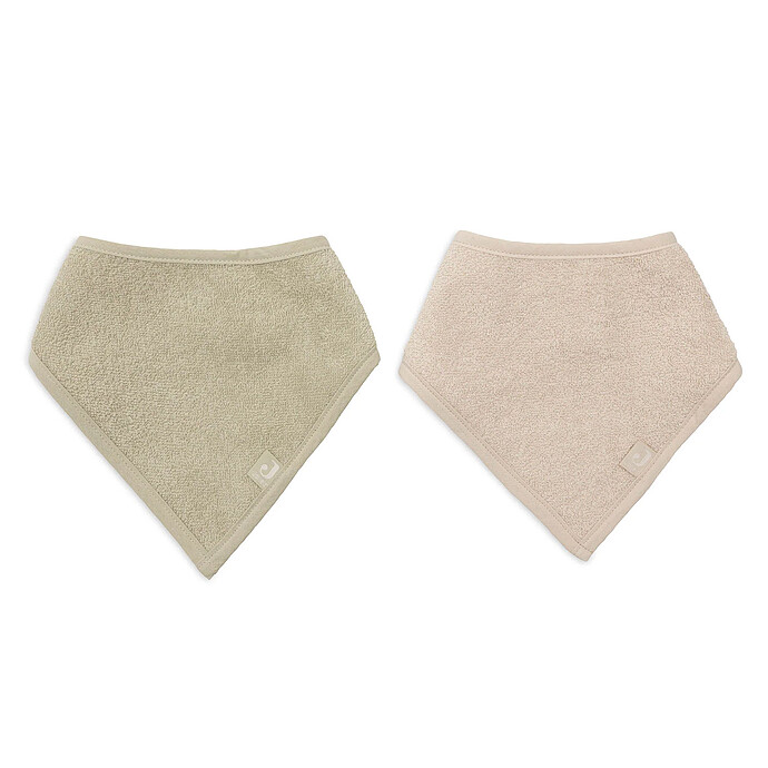 Lot de 2 Bavoirs Bandana - Soft Matcha & Sand Jollein
